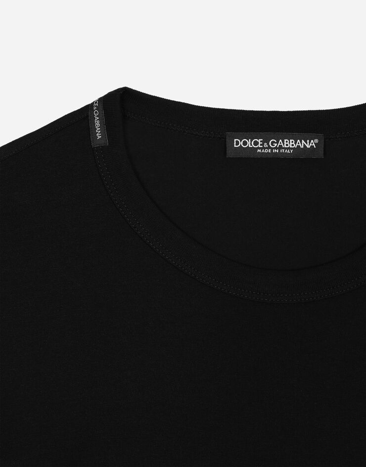 Dolce & Gabbana T-shirt en coton à broderie Multicolore G8PV1ZG7WUQ