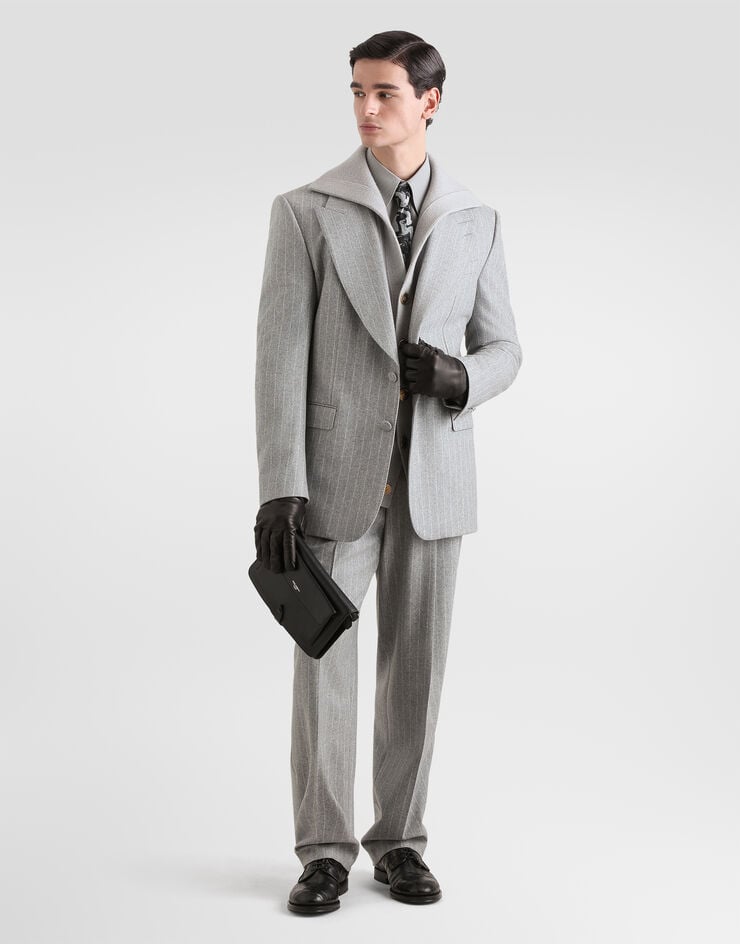 Dolce & Gabbana Martini single-breasted jacket in pinstripe flannel Multicolor G2VO2TFR23F