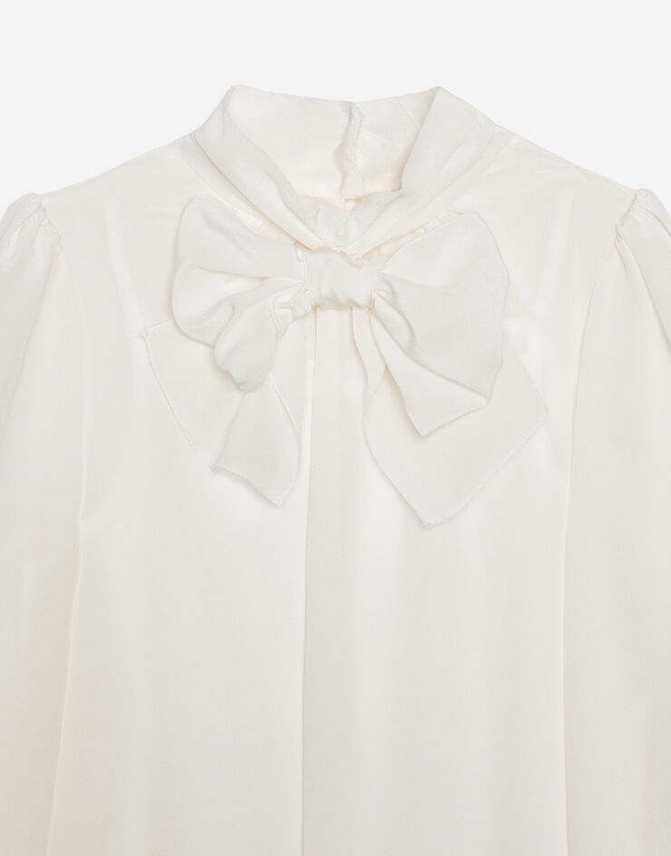 Dolce & Gabbana Blusa in crêpe de chine Bianco L53S56FU1H7