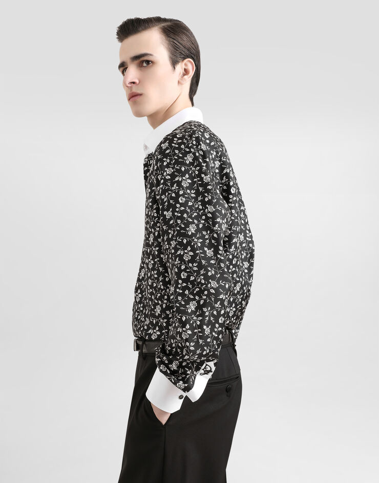 Dolce & Gabbana Seidenhemd Krawattenprint Drucken G5MM4ZIS1X1