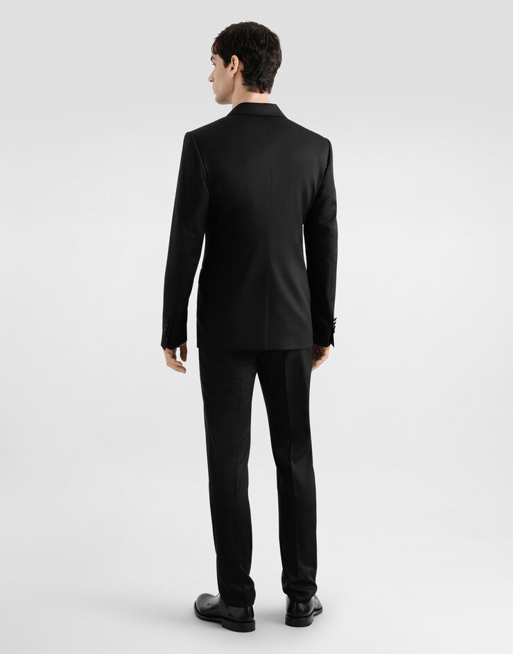Dolce & Gabbana 3-piece double-breasted wool gabardine suit Black GK03DTFU2VY