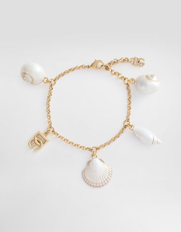 Dolce & Gabbana Bracelet with DG logo and shell charms Gold WBQ6C5W1111
