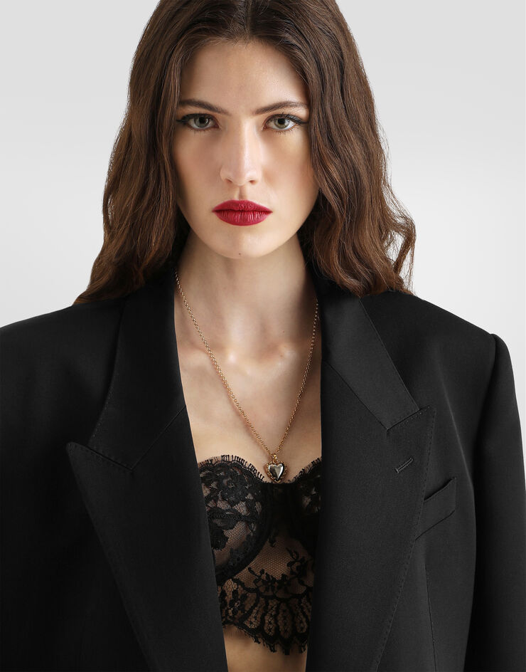 Dolce & Gabbana Double-breasted wool gabardine jacket Black F2JDVTFU21E