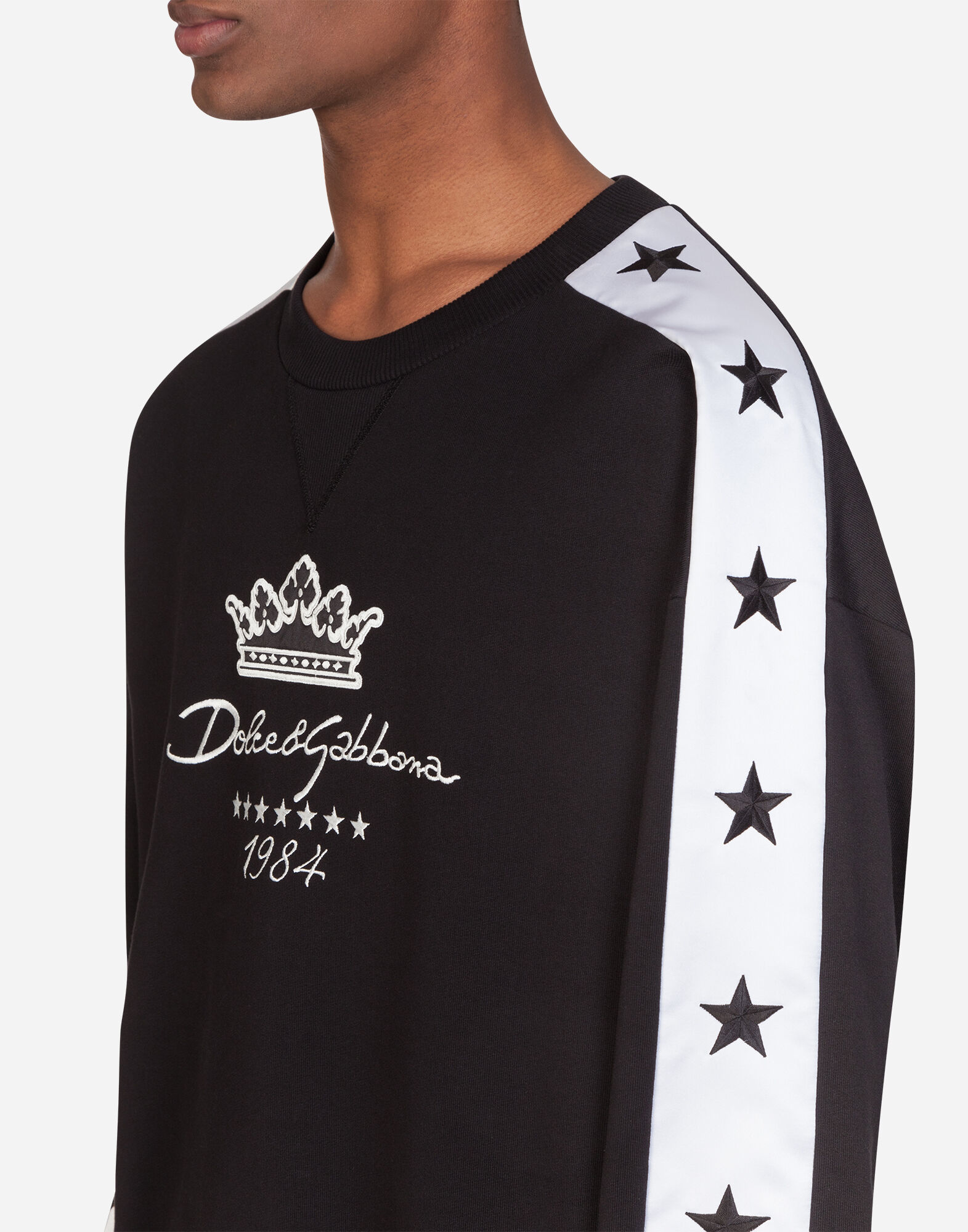 JERSEY SWEATER WITH DOLCE&GABBANA EMBROIDERY