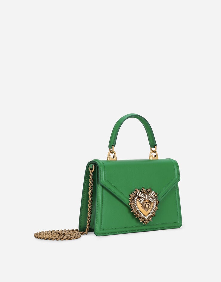 Dolce & Gabbana Bolso con asa superior Devotion pequeño Verde BB6711AV893