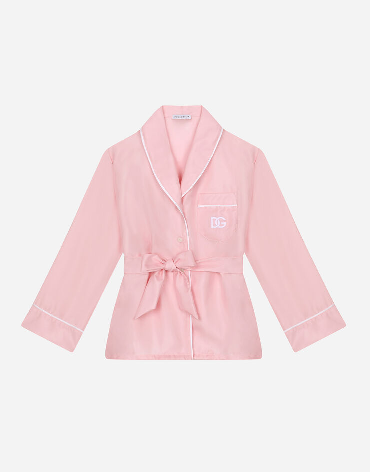 Dolce & Gabbana Blouson rembourré en nylon avec plaquette à logo Rose L55S84G7M5C