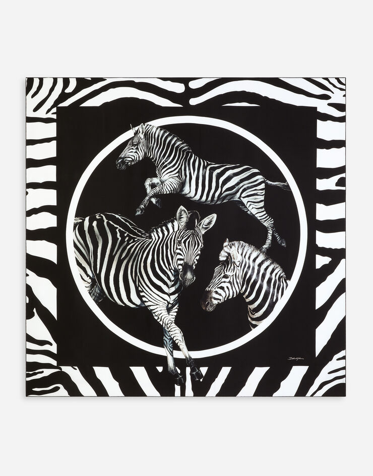 Dolce & Gabbana Large zebra-print twill scarf (140 x 140) Multicolor FS209AGDAO2