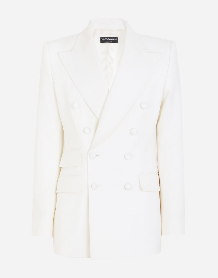 Dolce & Gabbana Double-breasted virgin wool jacket White F29DPTFUCCS