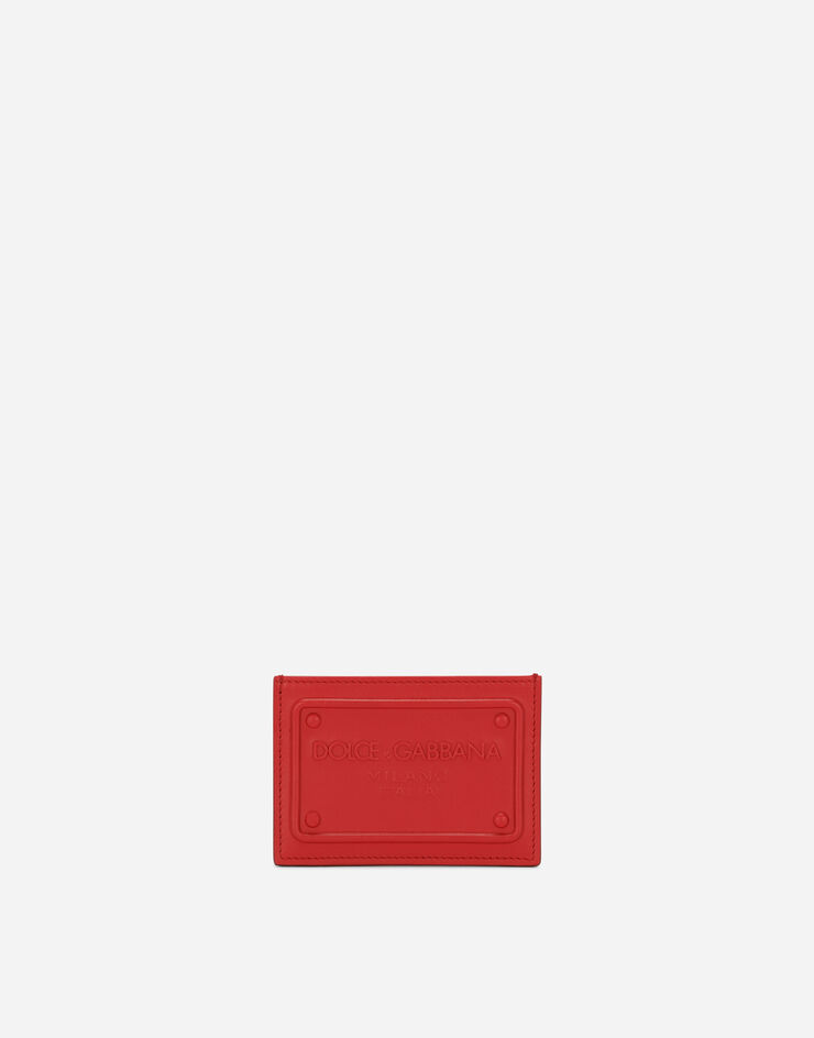Dolce & Gabbana Calfskin card holder with raised logo красный BP3239AG218