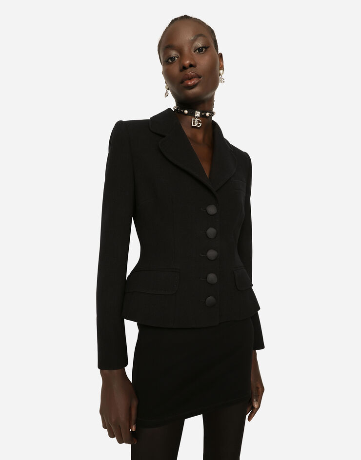 Dolce & Gabbana Short single-breasted Dolce jacket Black F28RLTFURFO