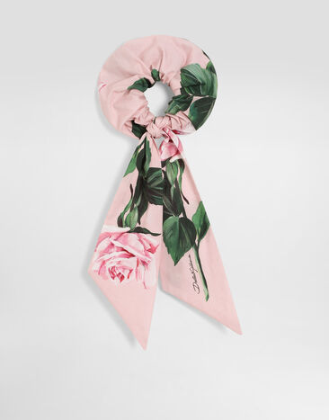 Dolce & Gabbana Rose-print poplin scrunchie Purple LB3L54FMTAC