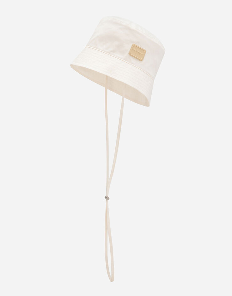 Dolce & Gabbana Sombrero de pescador con placa con logotipo Beige GH878AFUFJR