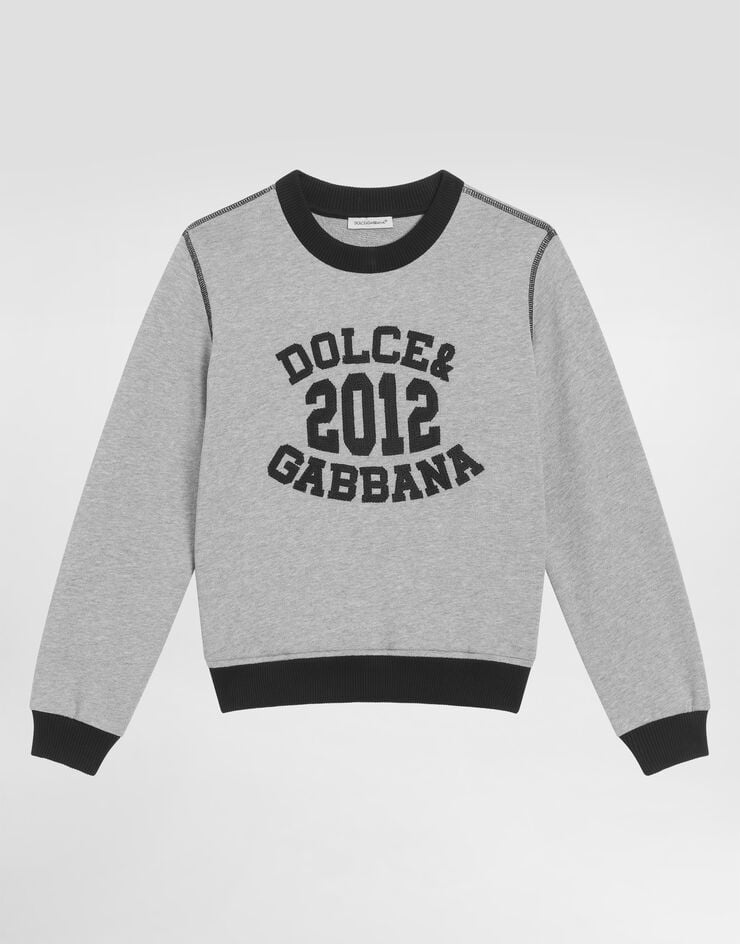 Dolce & Gabbana Sudadera de cuello redondo con bordado Dolce&Gabbana Gris L4JWKDG7PBO