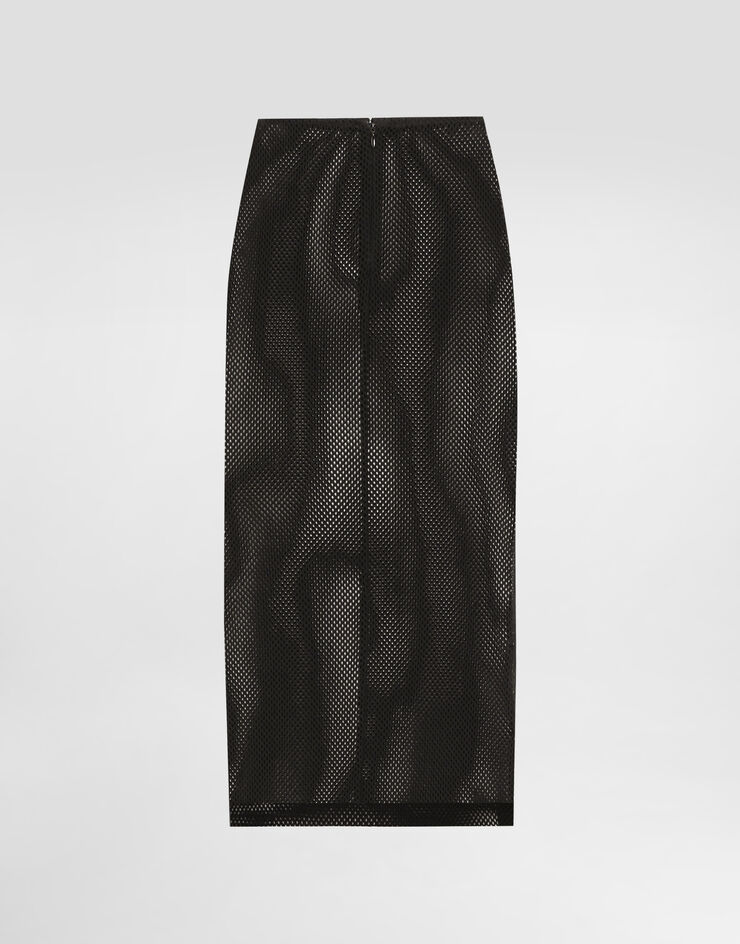Dolce & Gabbana تنورة قلم رصاص شبكية أسود F4CT6TFLREP