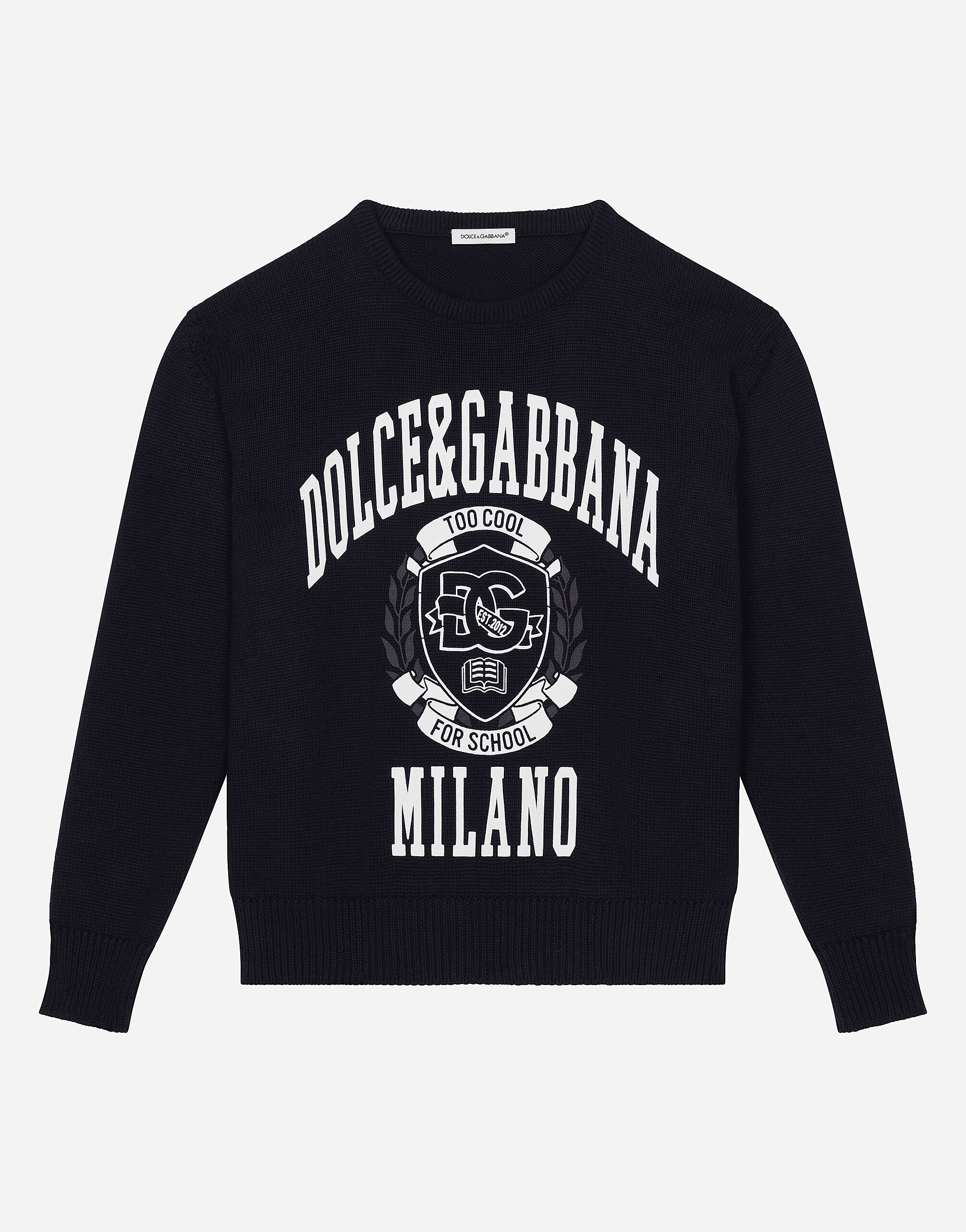PULL GIROCOLLO in Blue for Boys Dolce Gabbana
