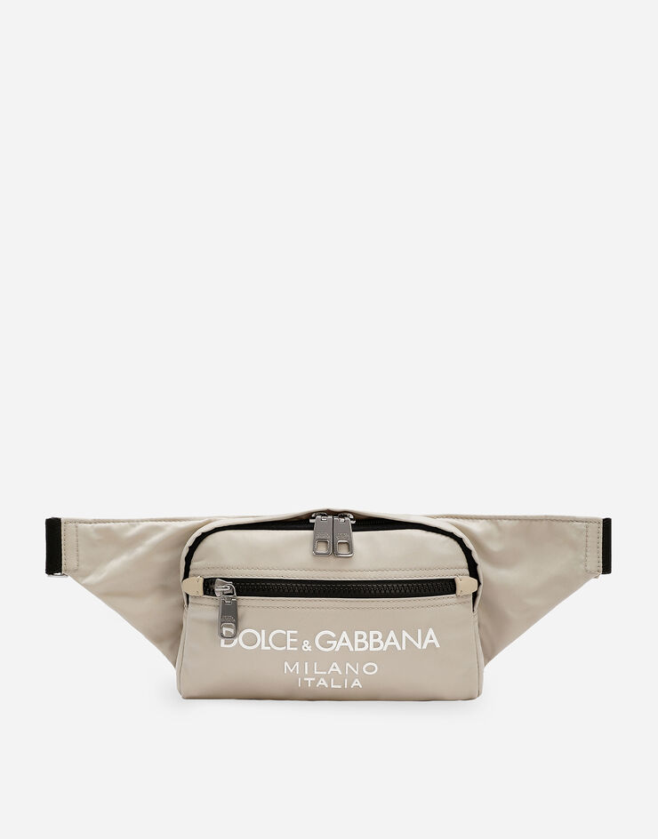 Dolce & Gabbana 고무 로고 스몰 나일론 벨트백 베이지 BM2218AG182