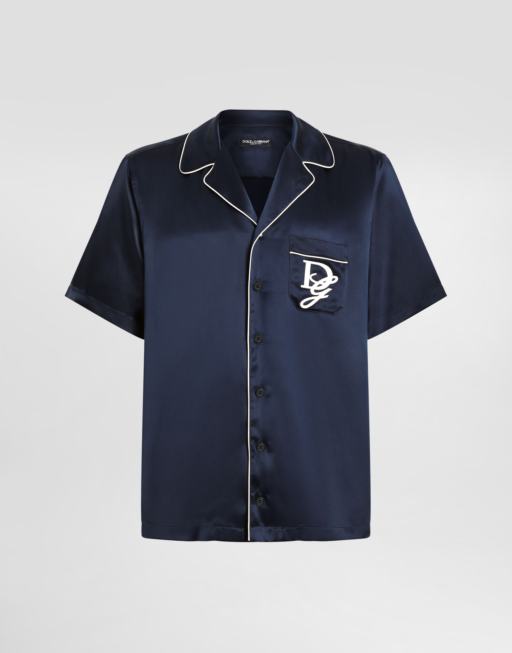【送料関税無料】 Men for Blue in logo with shirt satin Silk | US Dolce&Gabbana® シャツ