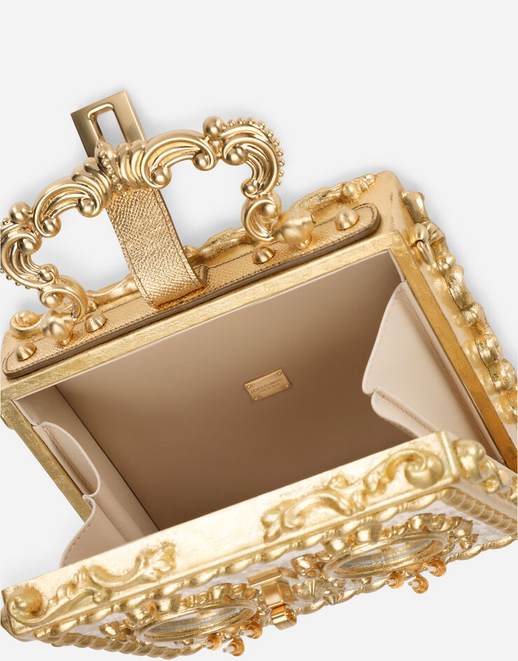 Dolce & Gabbana Calfskin Dolce Box bag with rhinestone and mirrored detailing MULTICOLOR BB5970AD783