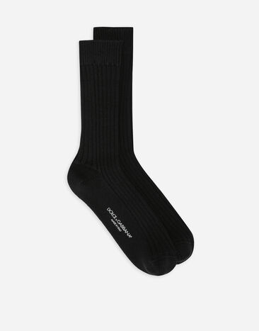 Dolce & Gabbana Ribbed cotton and wool socks Beige GY6GMTGH145