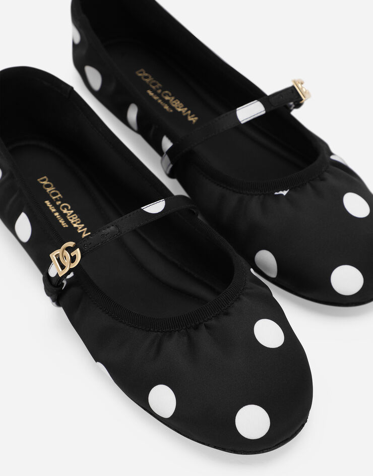 Dolce & Gabbana ドットプリント サテン フラットバレリーナシューズ マルチカラー CB0222AV885