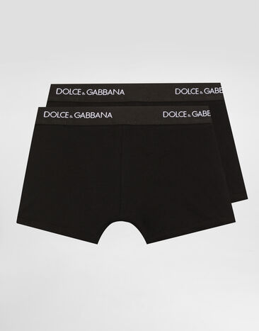 Dolce & Gabbana DOPPELPACK BOXERSHORTS AUS STRETCHIGEM JERSEY Schwarz L4J701ON00G
