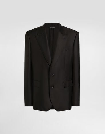 Dolce & Gabbana Sicilia light single-breasted silk twill jacket Black G2UQ8TFU1XB