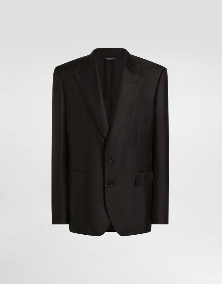Dolce & Gabbana Sicilia light single-breasted silk twill jacket Dolce & Gabbana Sicilia light single-breasted silk twill jacket Black G2UQ8TFU1XB