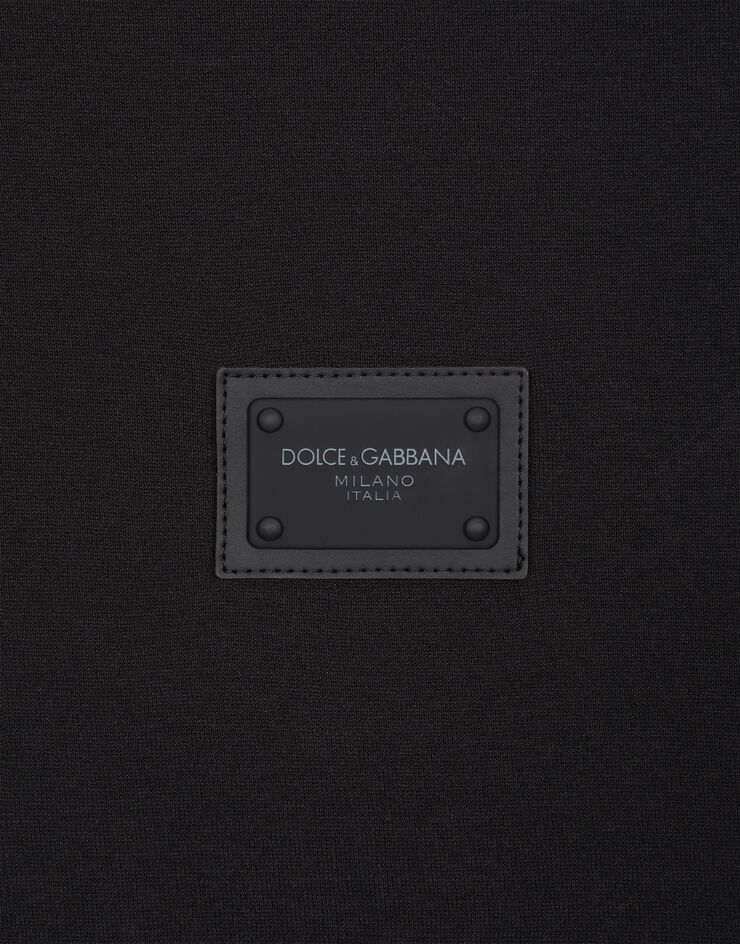 Dolce & Gabbana Cotton T-shirt with branded tag Blue G8KJ9TFU7EQ