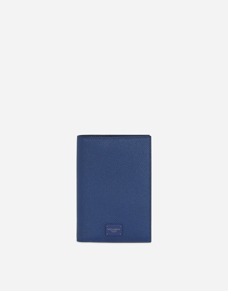 Dolce & Gabbana Porte-passeport en cuir de veau Dauphine Bleu BP2215AZ602