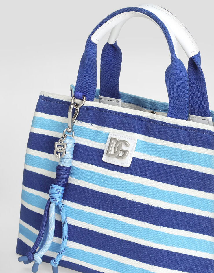 Dolce & Gabbana Canvas handbag with striped print Azure EB0116AF538