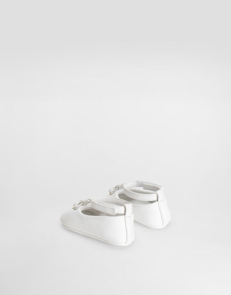 Dolce & Gabbana Nappa leather ballet flats with logo White DK0065AB793
