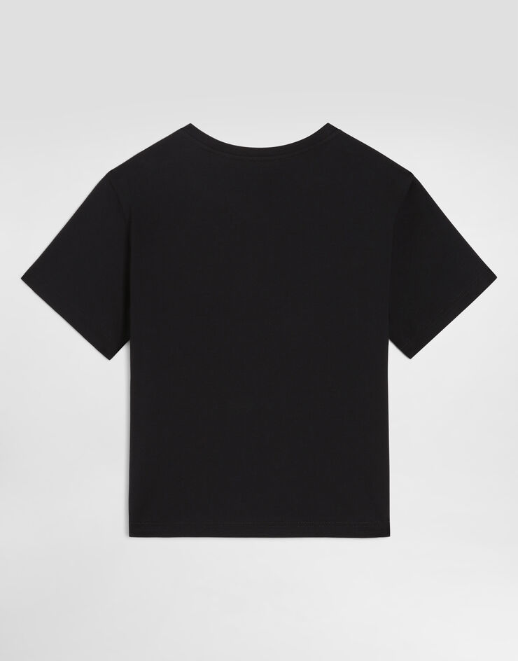 Dolce & Gabbana Cotton t-shirt with logo Blue L4JTHVG7QNF