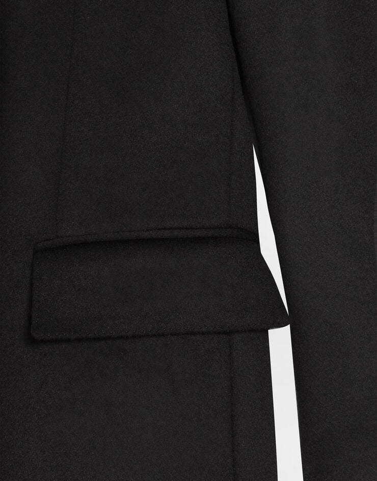 Dolce & Gabbana Abrigo de botonadura sencilla de paño de doble capa Negro F0W3ATGDDC1
