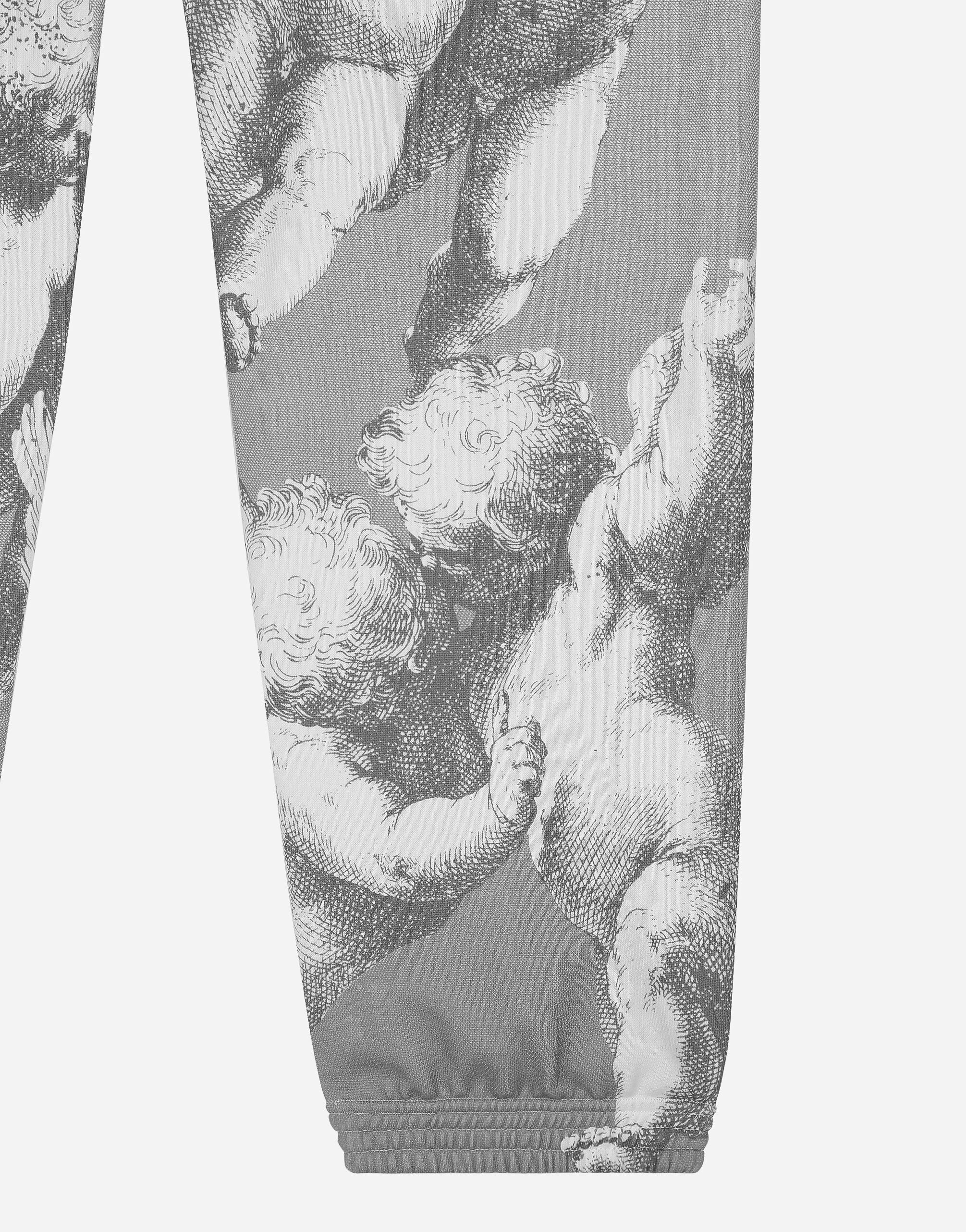 DOLCE GABBANA BLANCO cotton jogging pants with angel print in