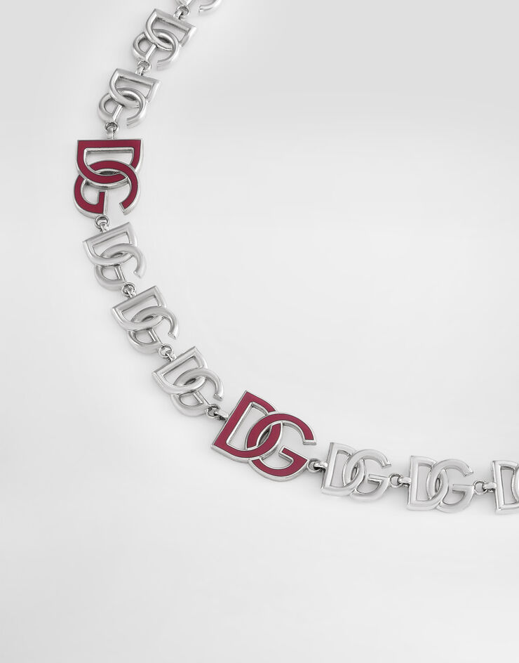 Dolce&Gabbana Short necklace with DG multi-logo Silver WNP6L3W1111