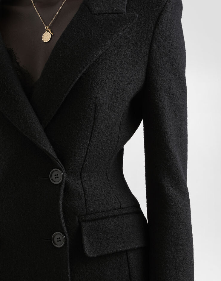 Dolce & Gabbana Double-breastedwool coat Black F0W5KTHU2AX