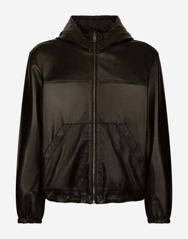 Dolce & Gabbana Reversible pinstripe wool and leather jacket Grey G9ZD9TFUM51