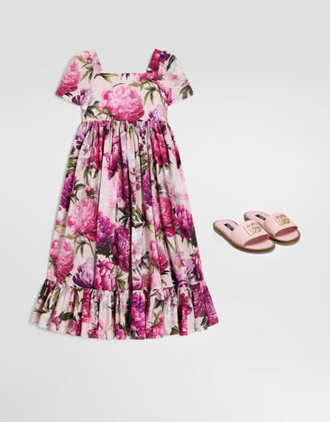 Dolce & Gabbana Peony-print poplin dress Multicolor L53DX2G7QZX