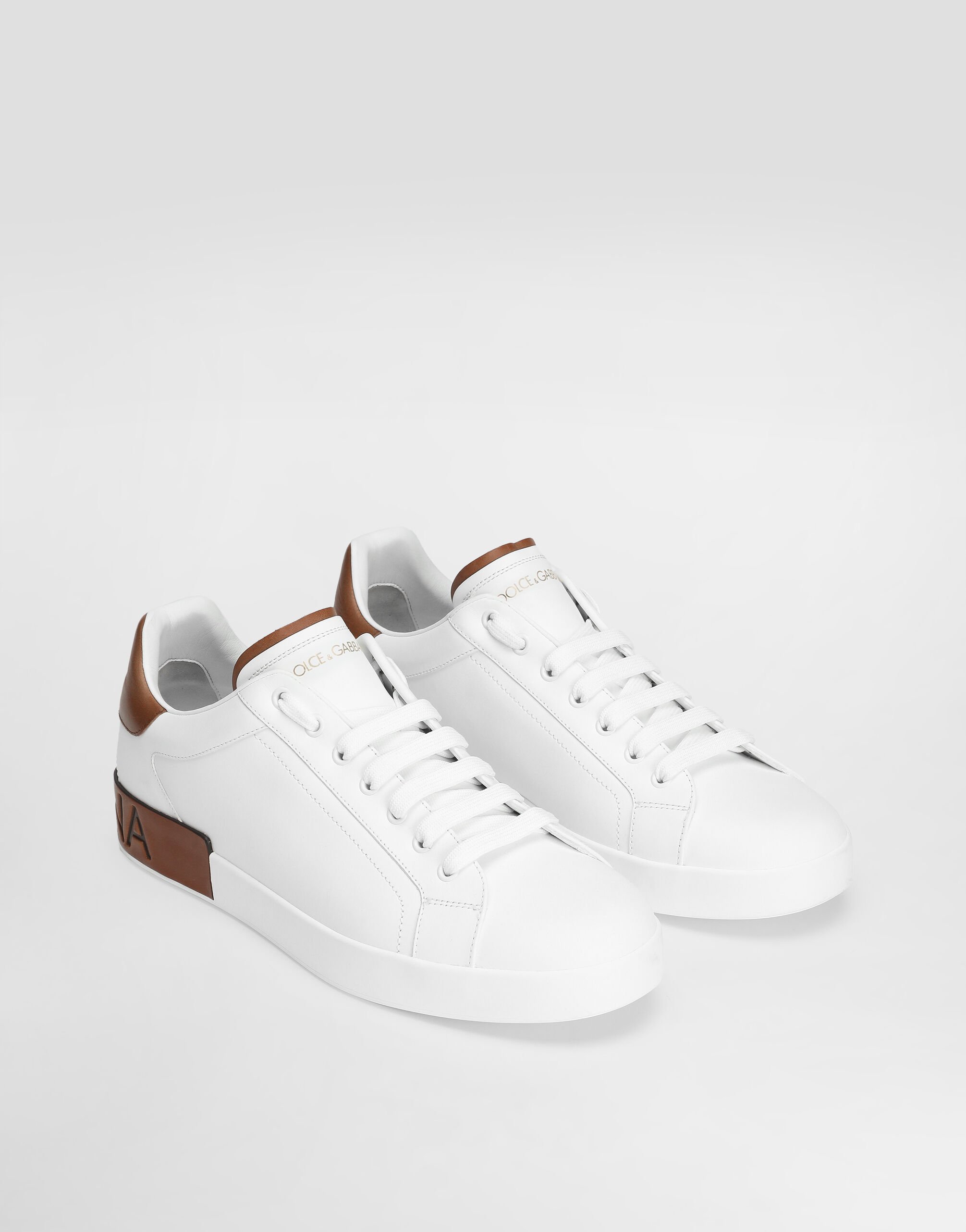 Calfskin Portofino sneakers in White for Men | Dolce&Gabbana® US