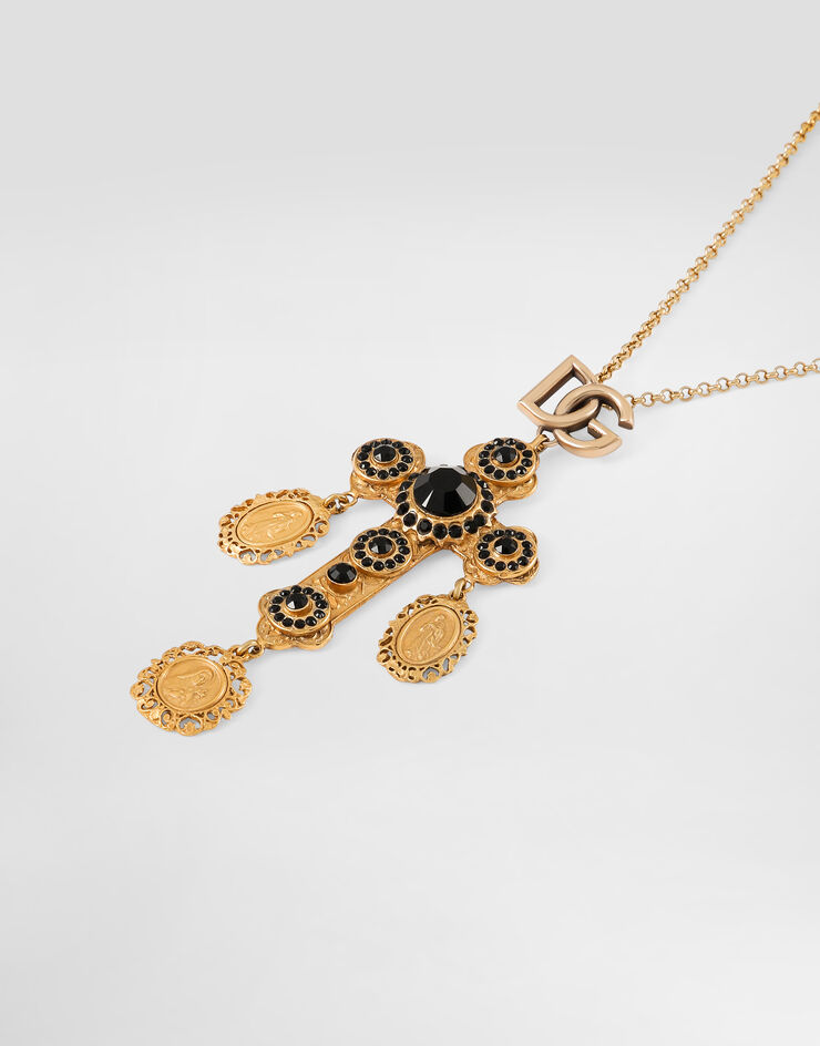 Dolce & Gabbana 十字架坠饰细链短项链 金 WNR4C5W1111