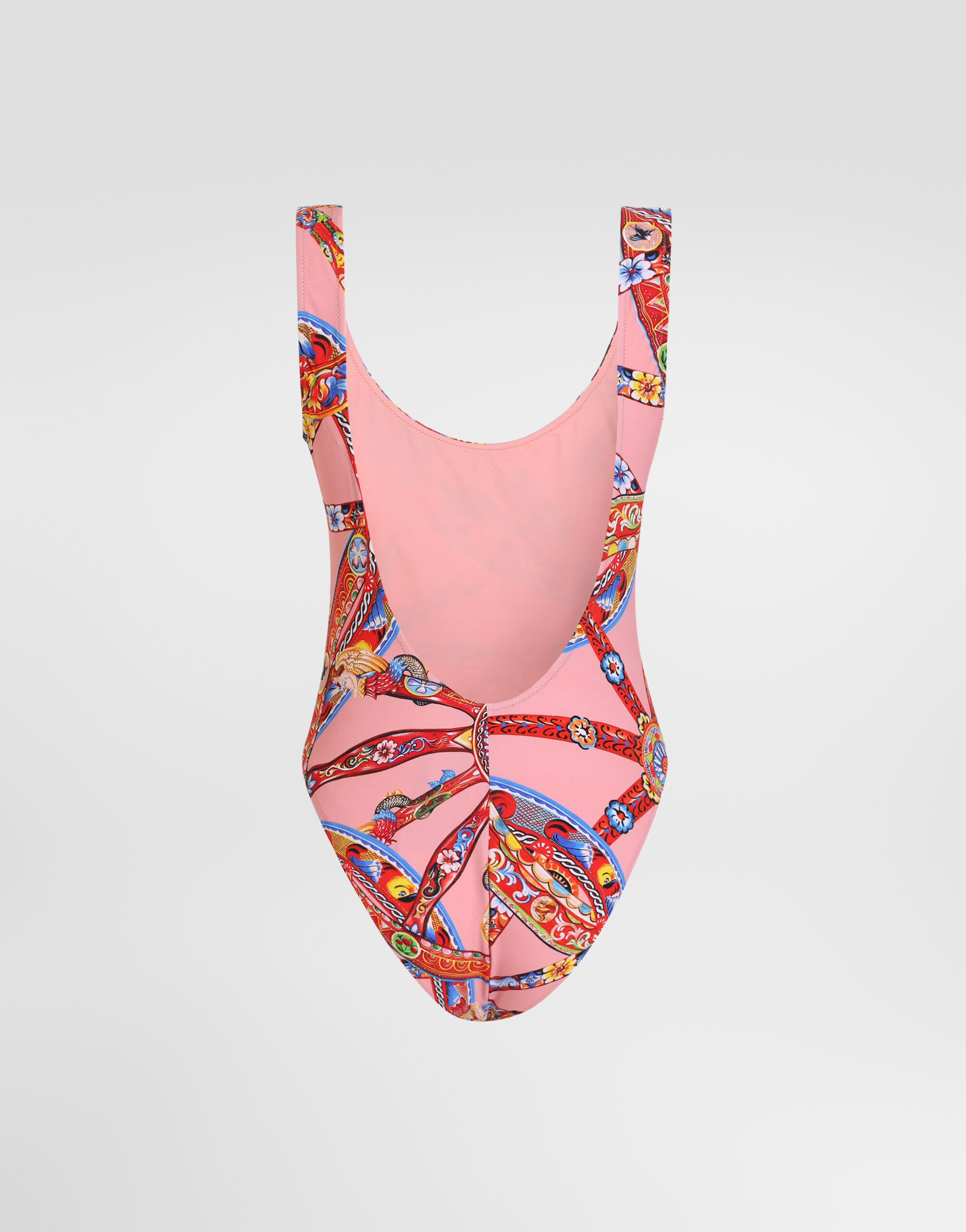 Carretto-print one-piece swimsuit