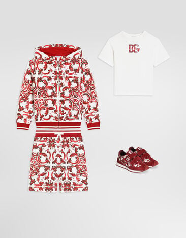 Dolce & Gabbana Majolica-print hoodie Multicolor L4JWJTII7KU