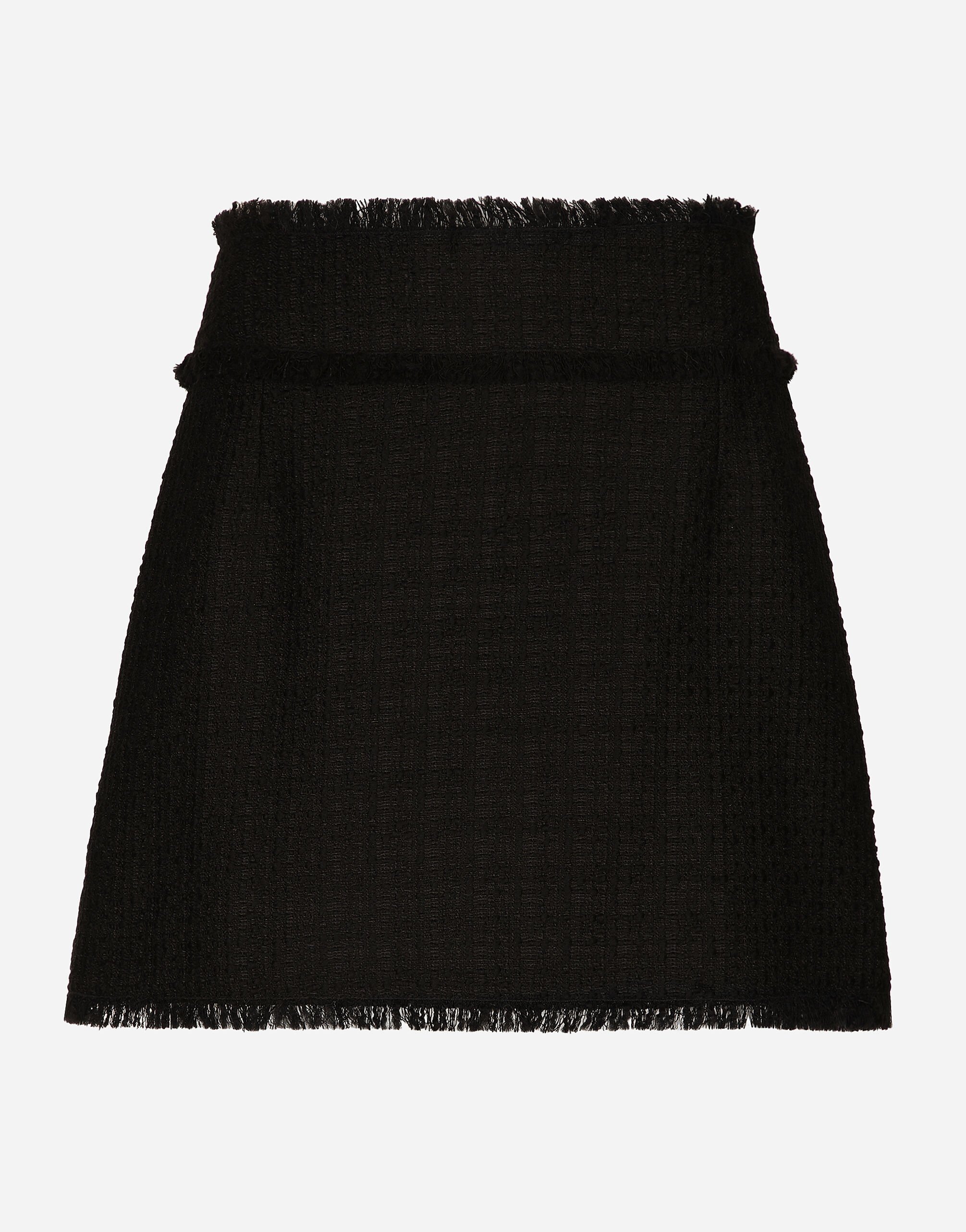 Dolce & Gabbana Raschel tweed miniskirt Black F26X8TFMMHN