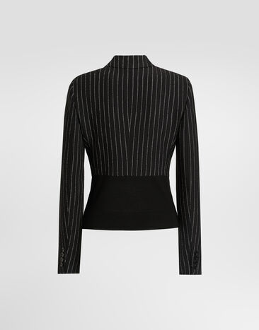 Dolce & Gabbana Jacke Turlington aus Wolle mit einreihiger Knopfleiste in Nadelstreifen-Optik Mehrfarbig F2JBJTFBZAF