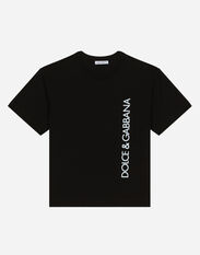 Dolce & Gabbana Short-sleeved logo-print jersey T-shirt Black L4JTEYG7K8Z
