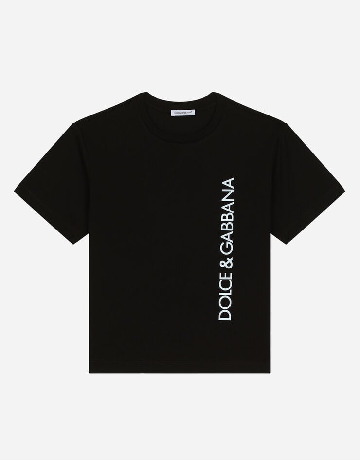 DolceGabbanaSpa Short-sleeved logo-print jersey T-shirt Black L4JTEYG7K0M