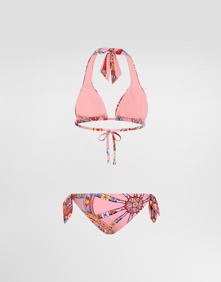 Dolce & Gabbana Carretto-print triangle bikini Dolce & Gabbana Carretto-print triangle bikini Multicolor O8A54JON0KG