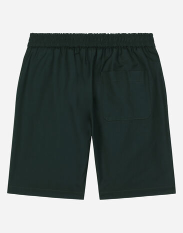 Dolce & Gabbana Poplin shorts with DG logo Green L43Q12G7N1O