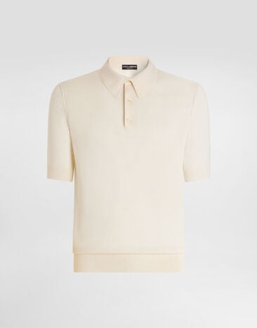 Dolce & Gabbana Poloshirt aus Kaschmir Weiss GXZ02TJBW1W