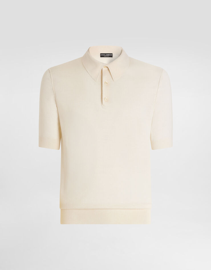 Dolce & Gabbana Poloshirt aus Kaschmir Dolce & Gabbana Poloshirt aus Kaschmir Weiss GXZ02TJBW1W